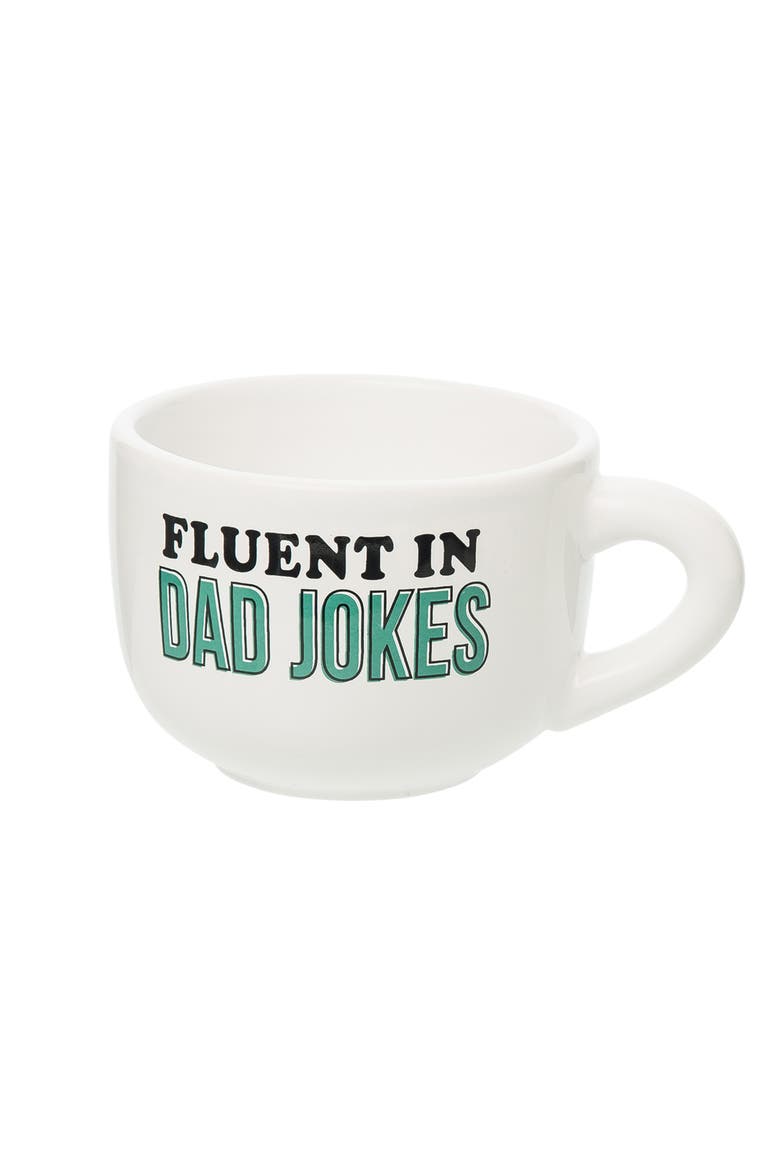 Dad Jokes Cappuccino Mug Ceramic White 24 oz, Main, color, White