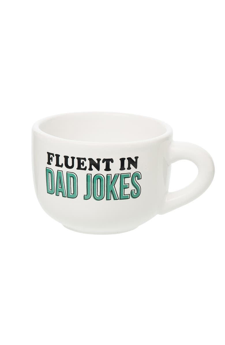 Totalee Gift Dad Jokes Cappuccino Mug Ceramic White 24 oz, Main, color, White