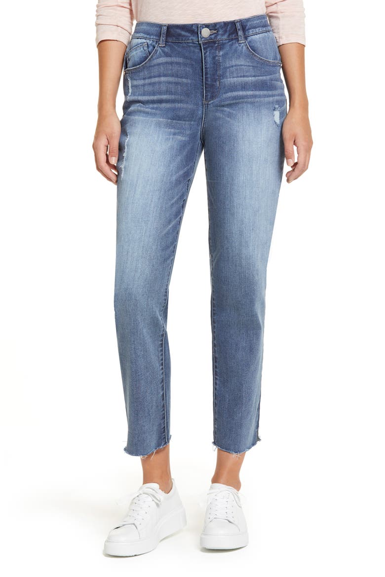 Luxe Touch Ab-Solution High Waist Vintage Skinny Crop Jeans (Nordstrom Exclusive), Main, color, BLUE