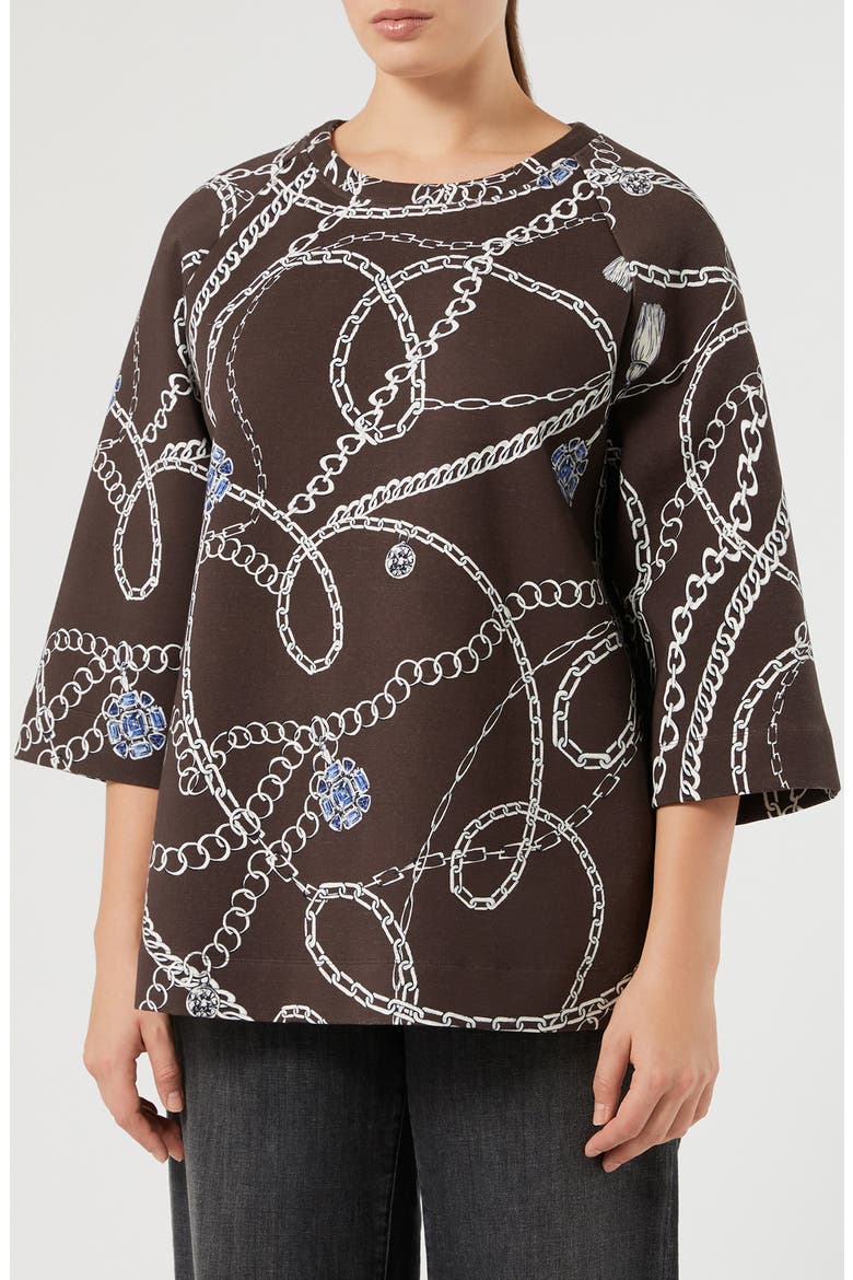 Certo Printed Sweatshirt, Main, color, BROWN