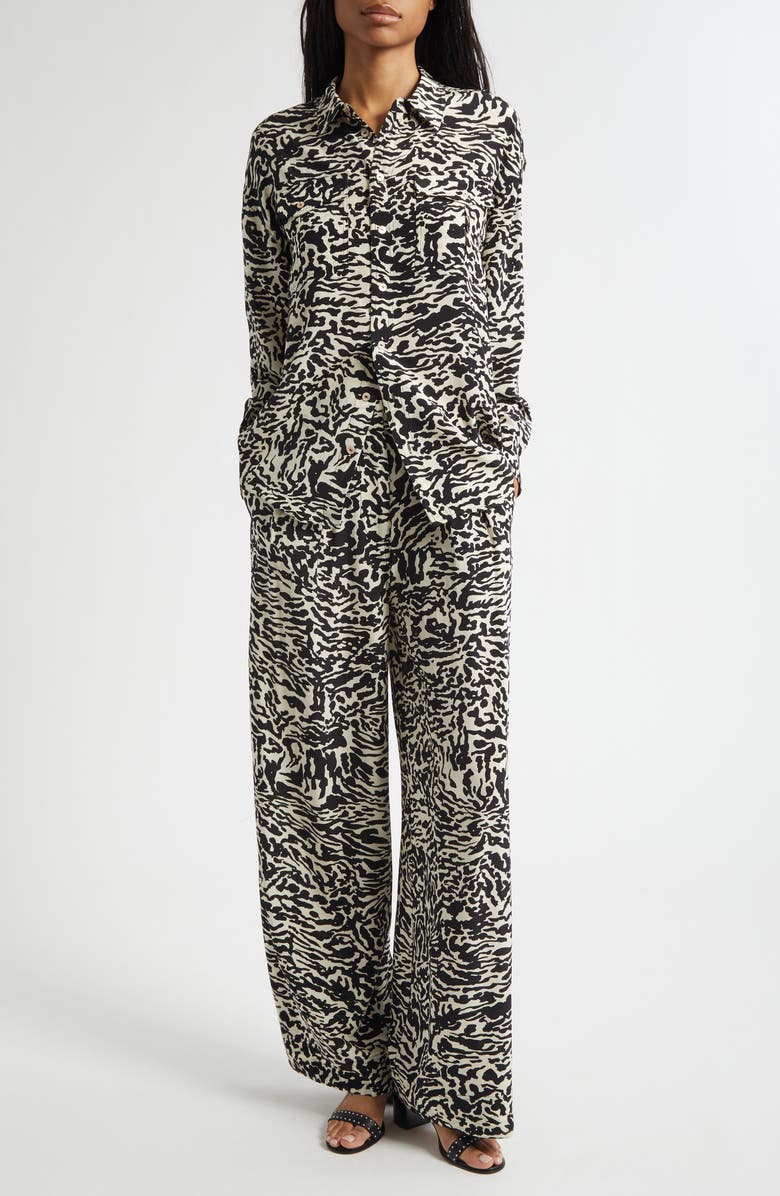 Ulla Johnson Aviva Wide Leg Silk Pants, Alternate, color, Spotted Jasper