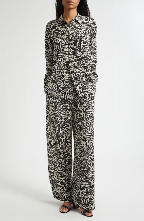 Ulla Johnson Aviva Wide Leg Silk Pants In Black