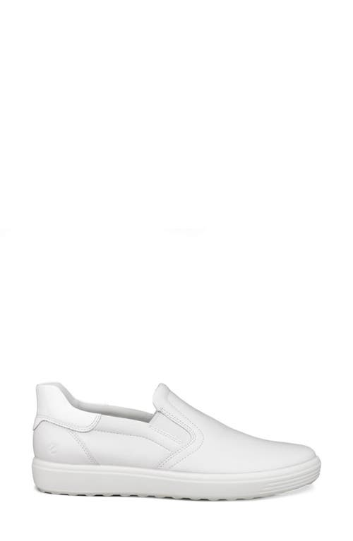 Ecco Soft 7 Slip-on Sneaker In White/patent White