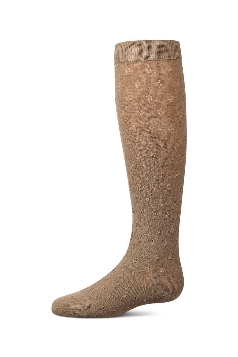 Tiny Bloom  Pointelle Fine-Gauge Knee High Sock, Main, color, Taupe