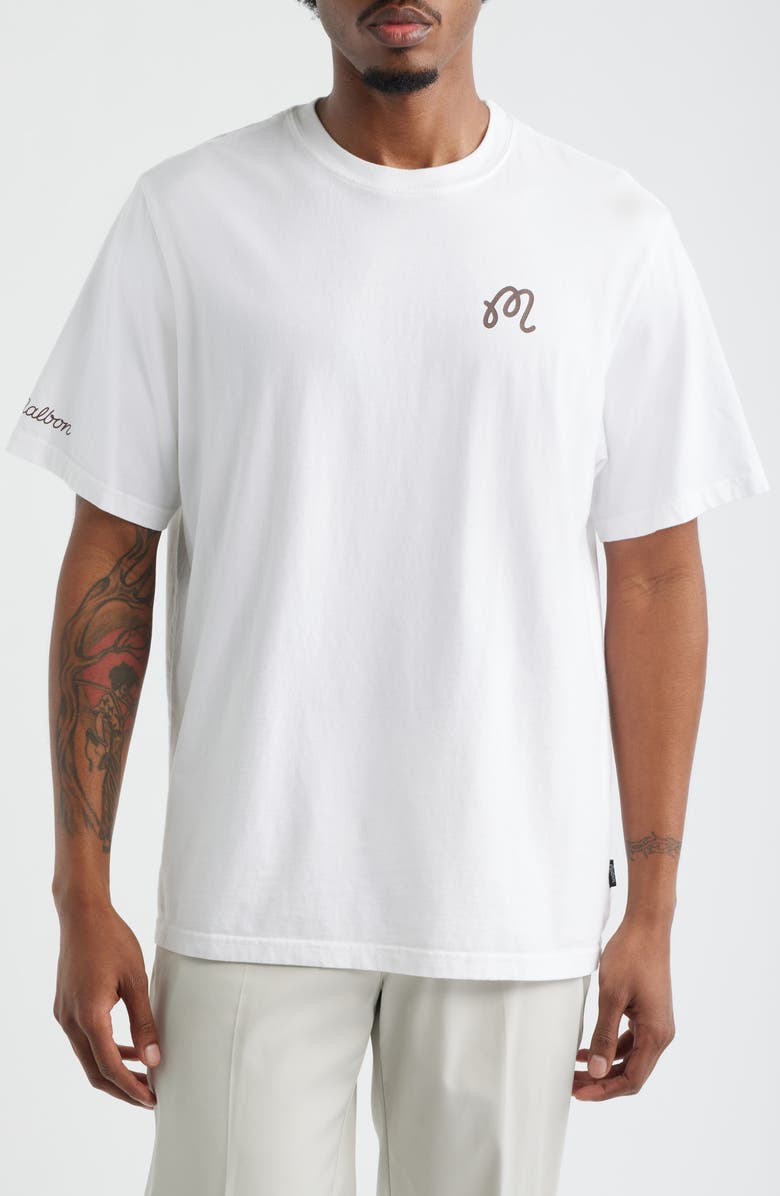 Malbon Golf Bermuda Championship Cotton Graphic T-Shirt, Main, color, White