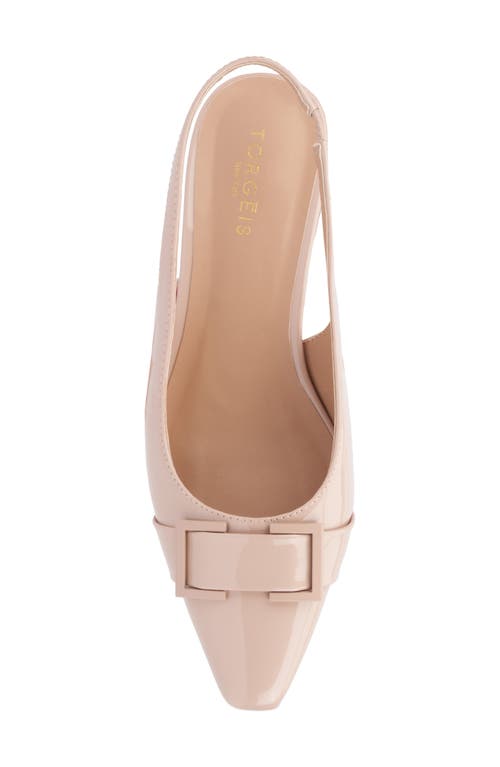 Torgeis Janessa Pointed Toe Slingback Flat In Beige