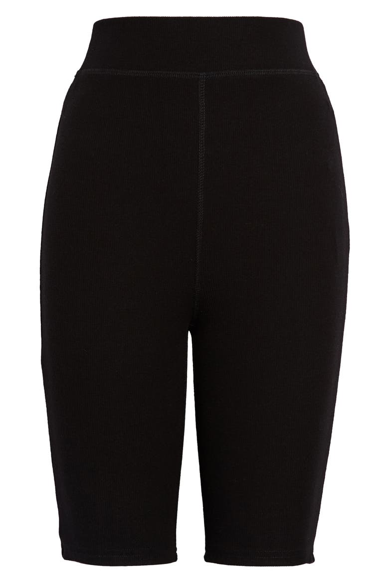 Ada Rib Knit Bike Shorts, Alternate, color, BLACK RIB