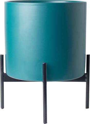 HOME ESSENTIALS AND BEYOND Teal Planter on Metal Stand | Nordstromrack