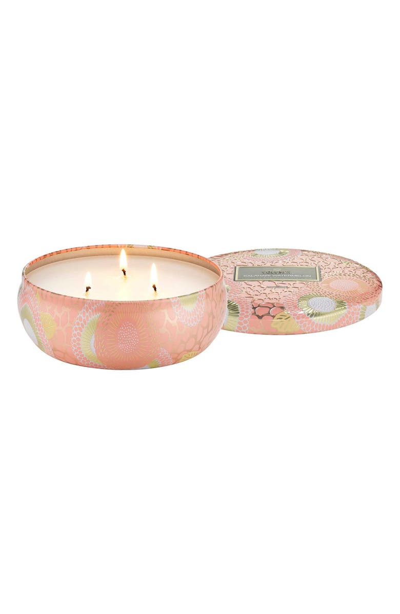 Voluspa Kalahari Watermelon 3-Wick Tin Candle, Alternate, color, Watermelon