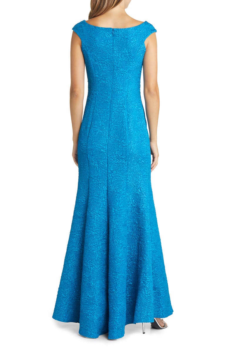 Tadashi Shoji Floral Jacquard Off the Shoulder Trumpet Gown, Alternate, color, 