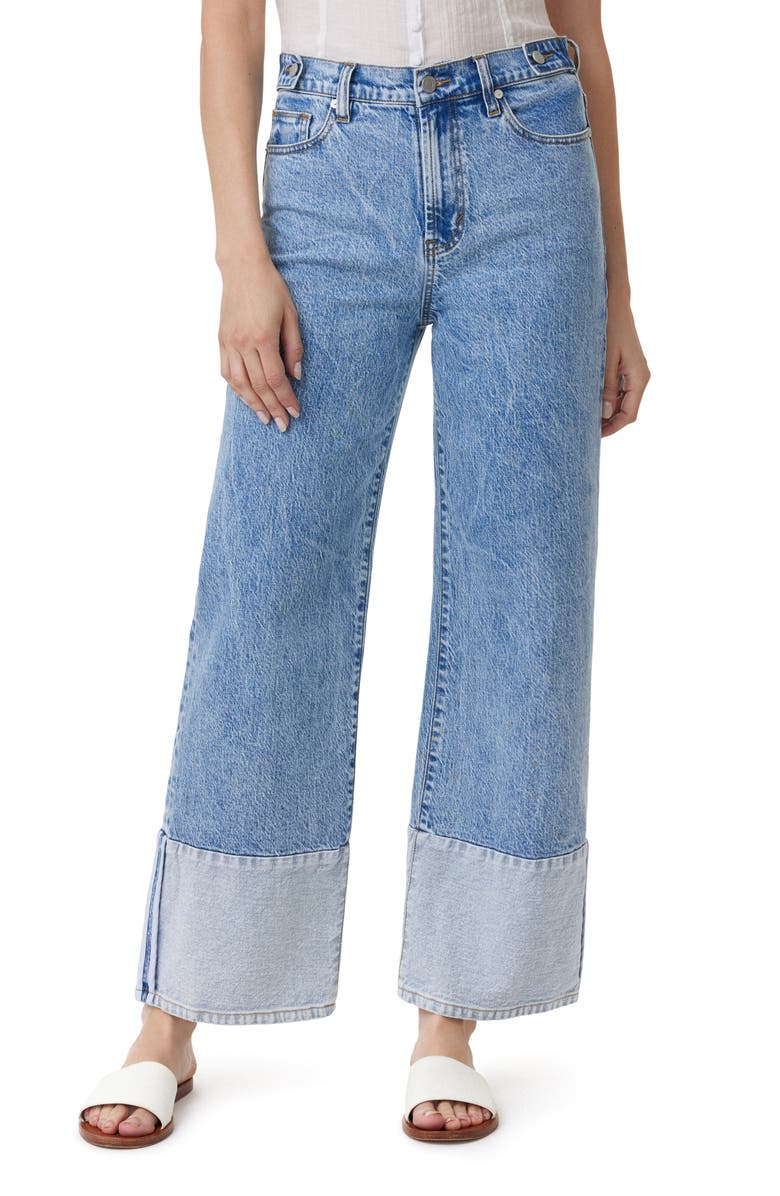 Habitual Contrast Hem High Waist Ankle Wide Leg Jeans, Main, color,