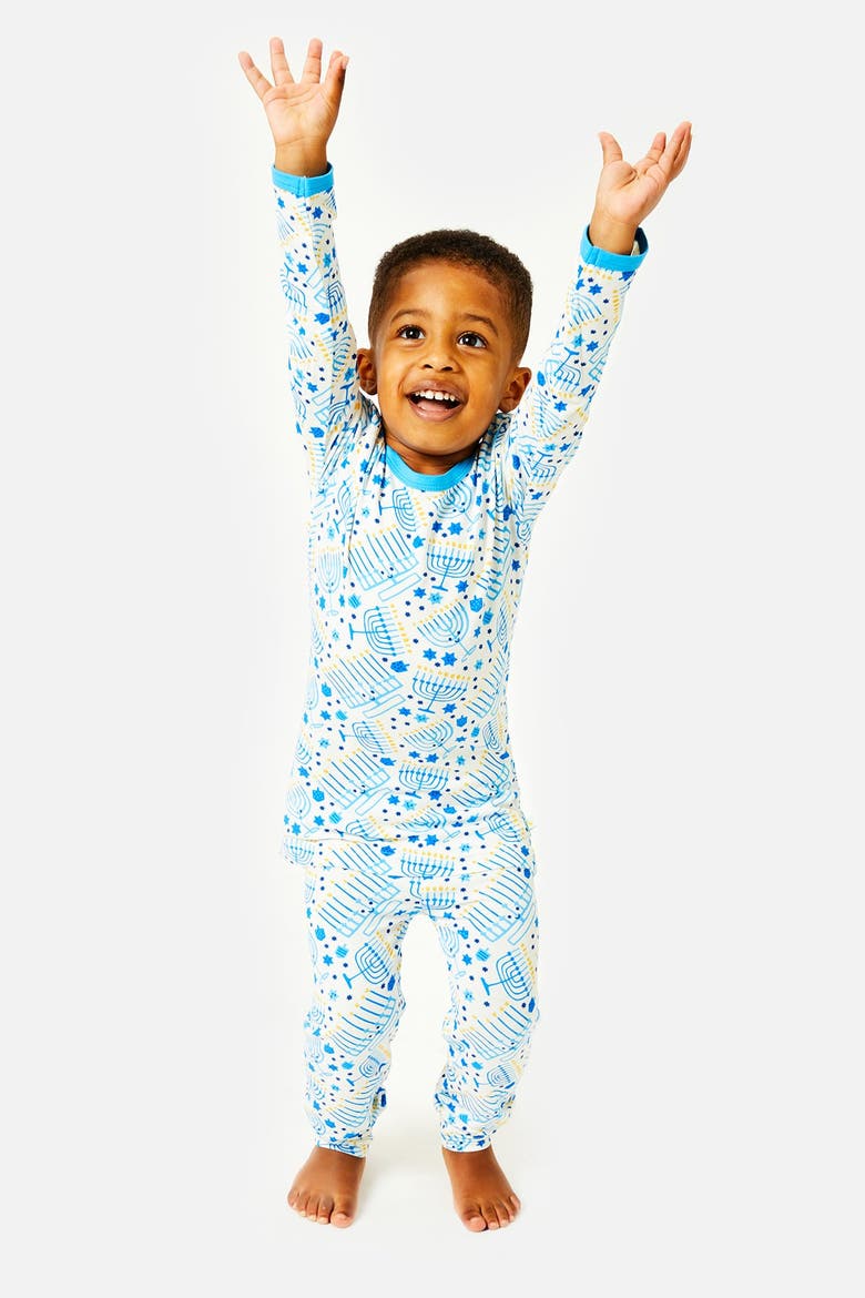 Long Sleeve Pajama Set - Hanukkah Menorahs, Alternate, color, Hanukkah Menorahs