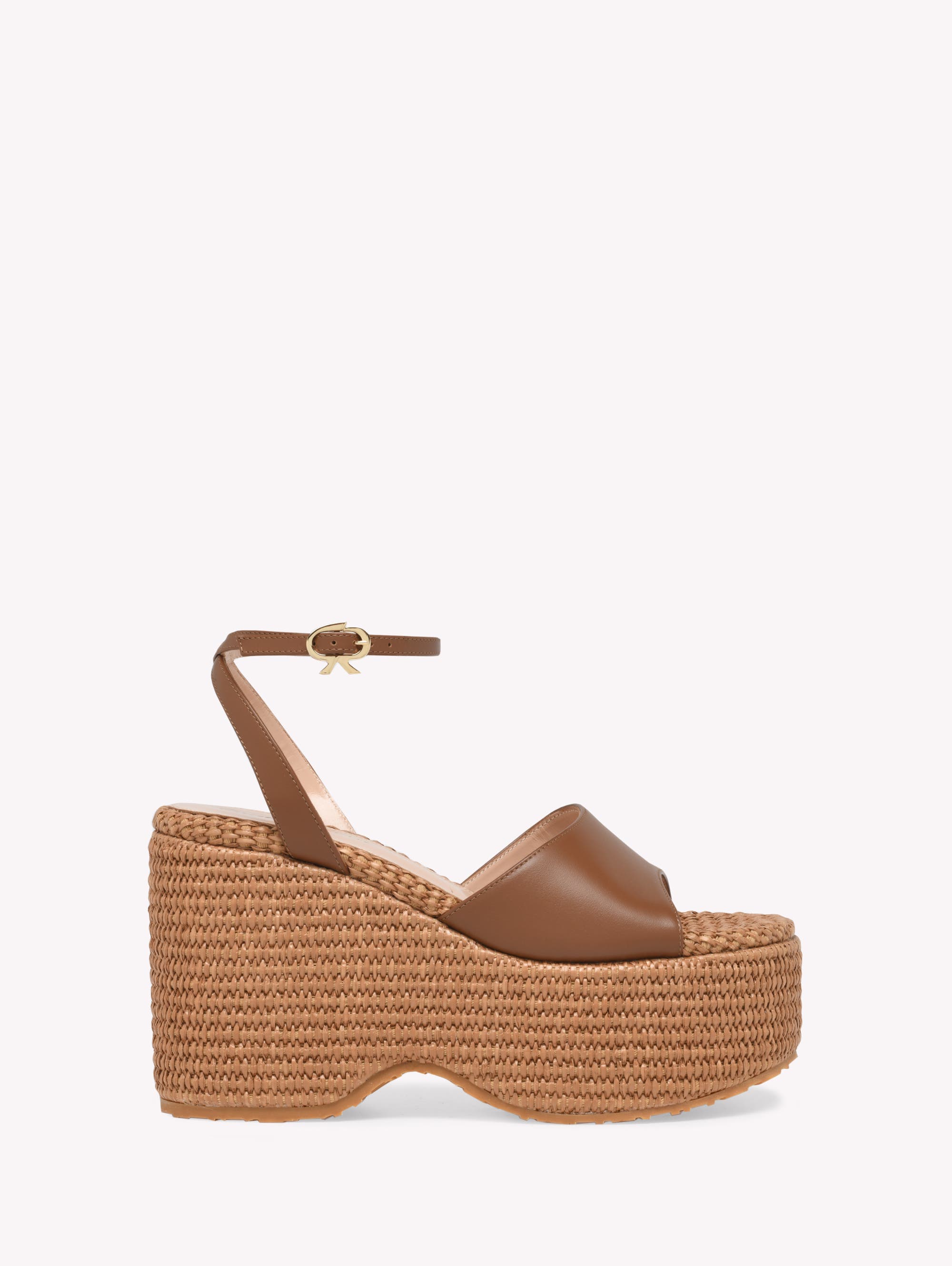 Gianvito Rossi Thalia Sandal, Main, color, Brown Leather