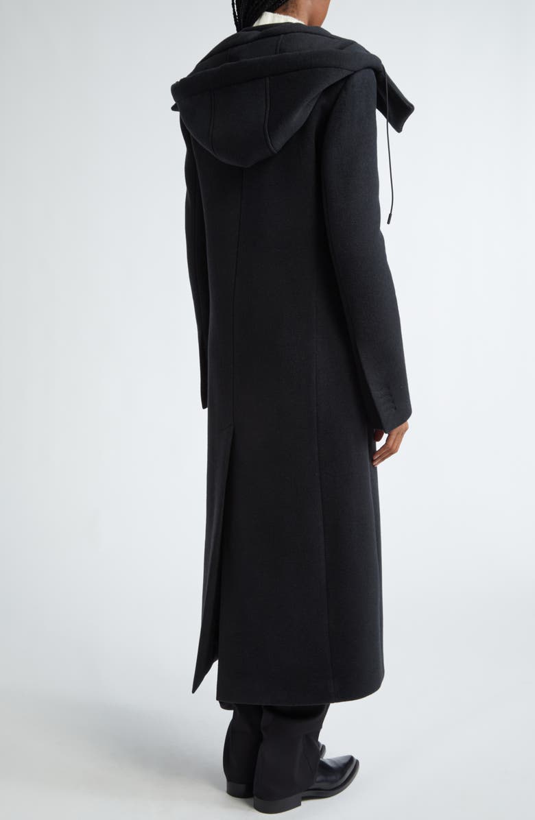 Proenza Schouler Reed Double Breasted Wool Coat with Removable Hood, Alternate, color,