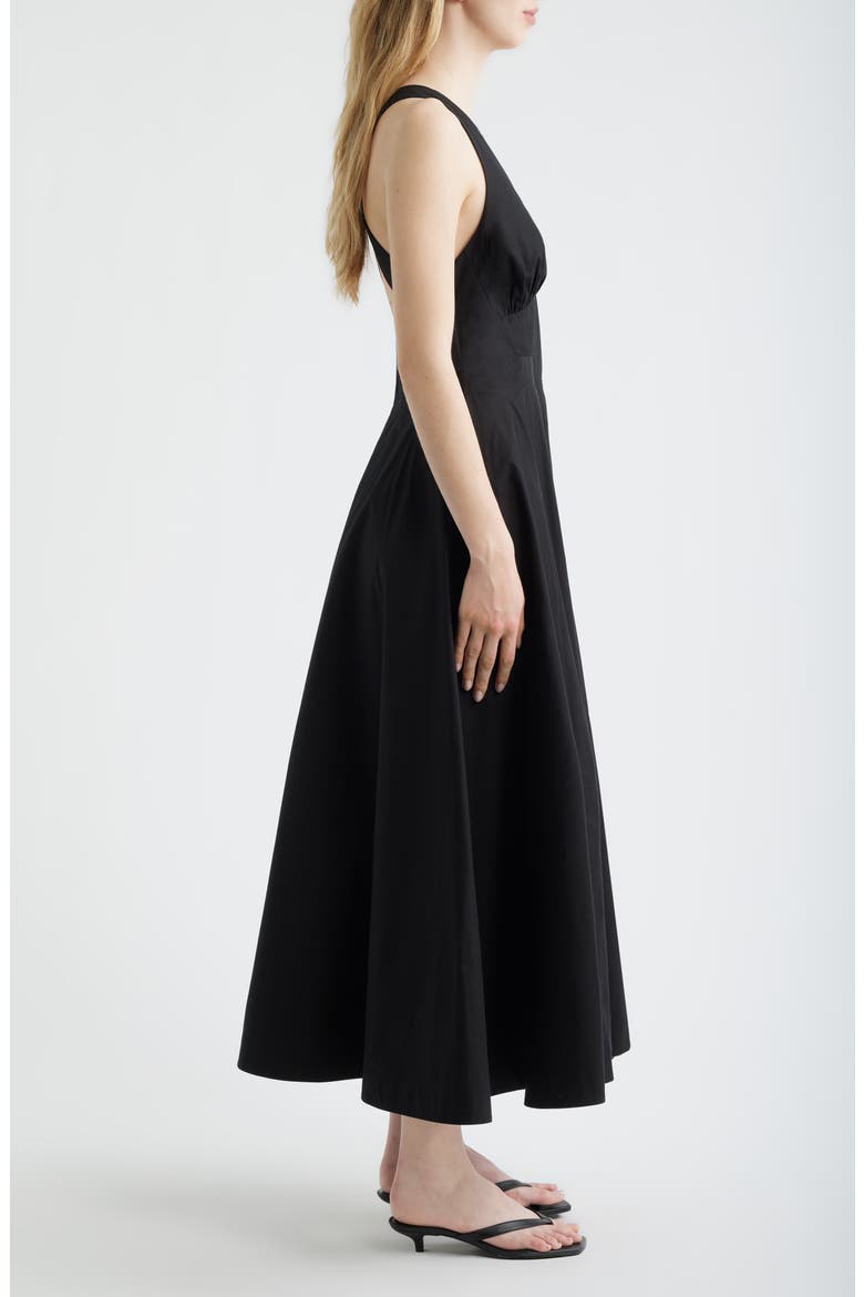 Rosetta Cotton Midi Dress, Alternate, color, BLACK