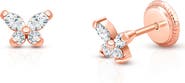 Tiny Blessings 14K Gold Tiny Marquise Butterfly Stud Screw Back Earrings