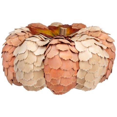 Layered Wood Petals Fall Harvest Pumpkin - 10"