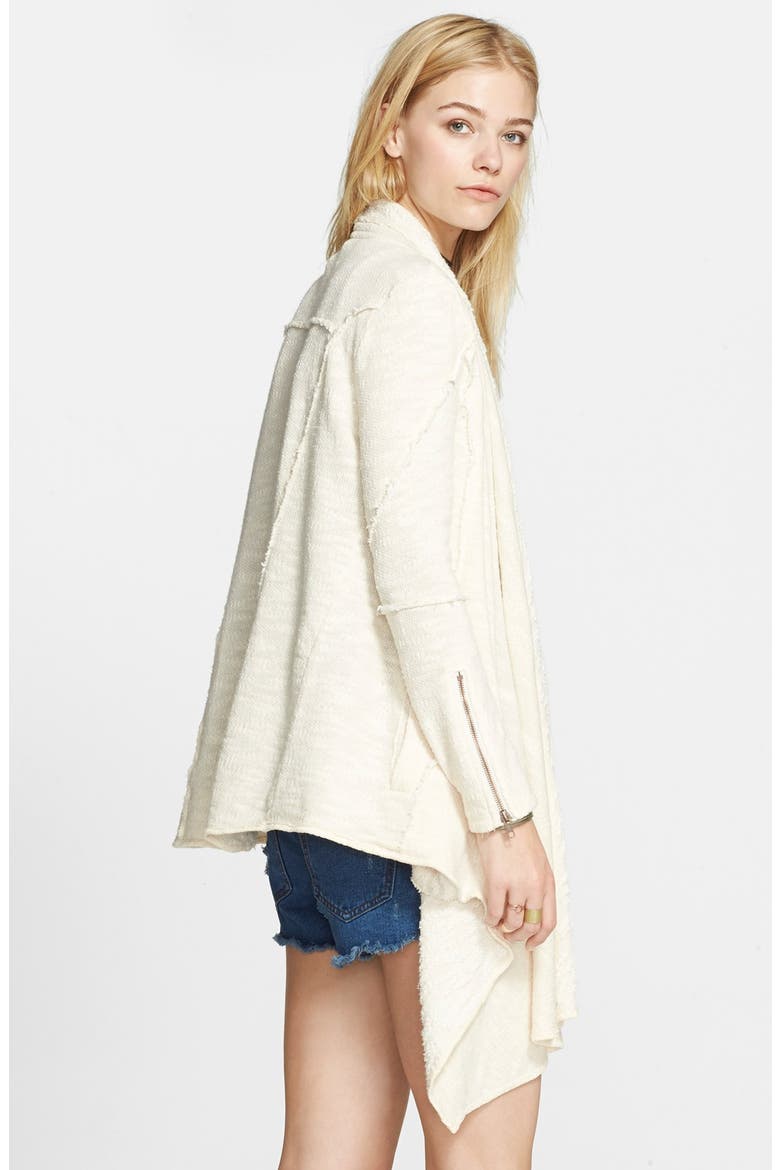'In The Loop' Open Front Cardigan, Alternate, color, TEA/ CREAM COMBO