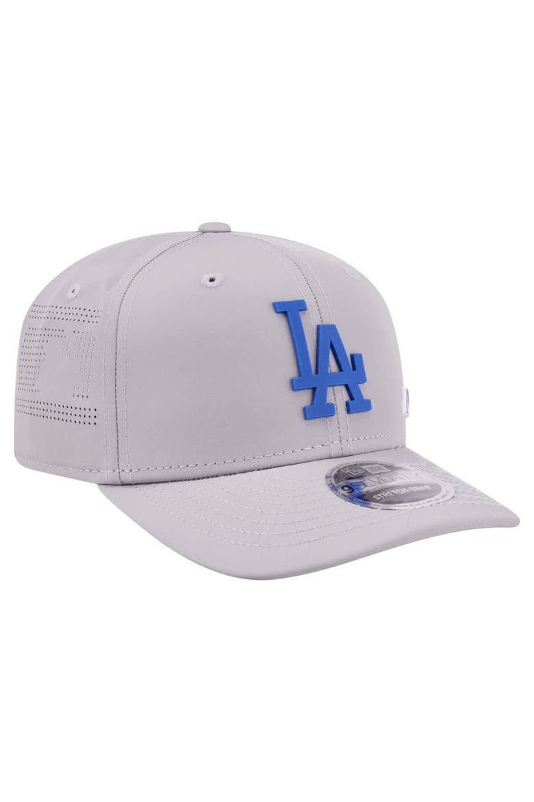 Men's New Era Gray Los Angeles Dodgers Laser Perforated 9SEVENTY Adjustable Hat, Alternate, color, Gray
