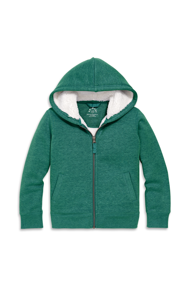 Teddy Fleece-Lined Zip Hoodie, Alternate, color, Heather Spruce