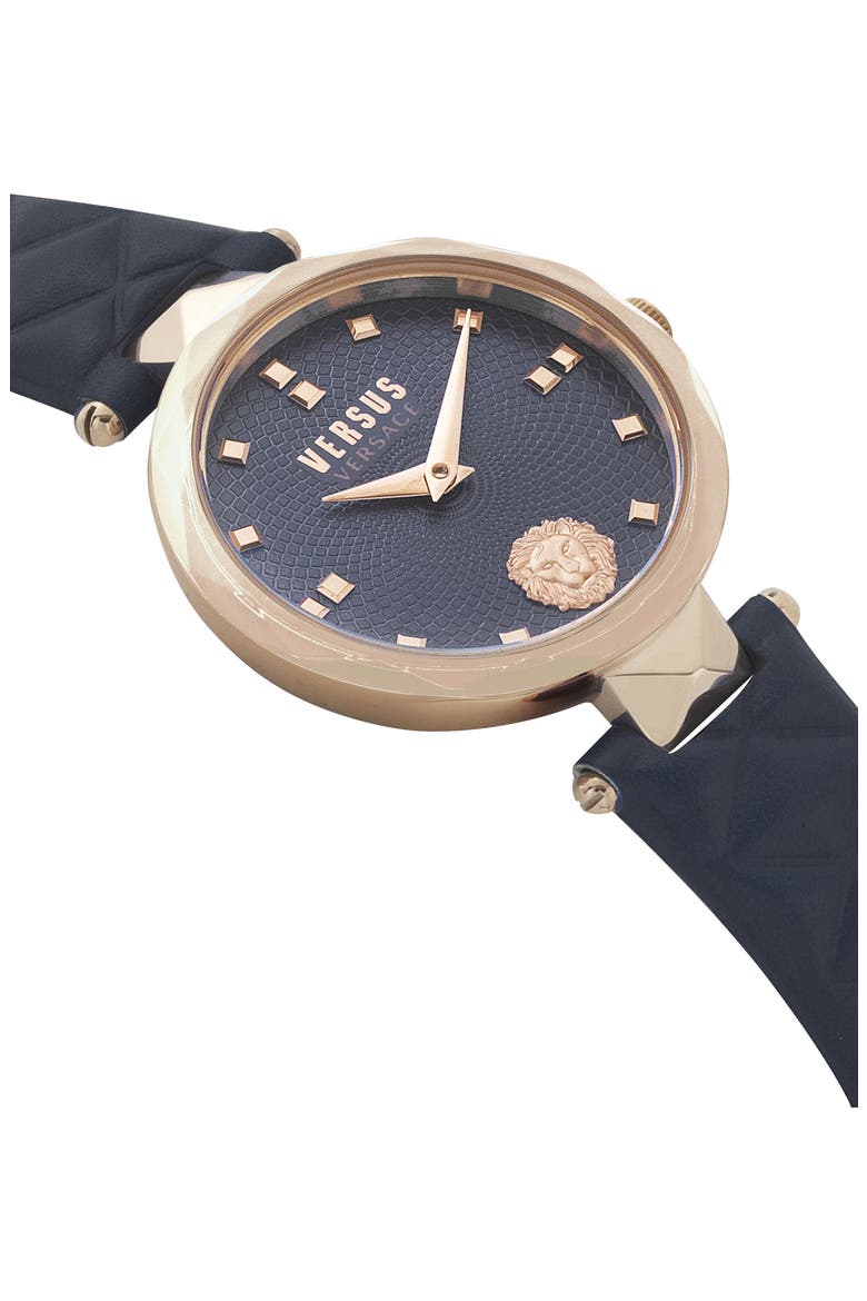 Covent Garden Leather Strap Watch, 32mm, Alternate, color, ROSEGOLD