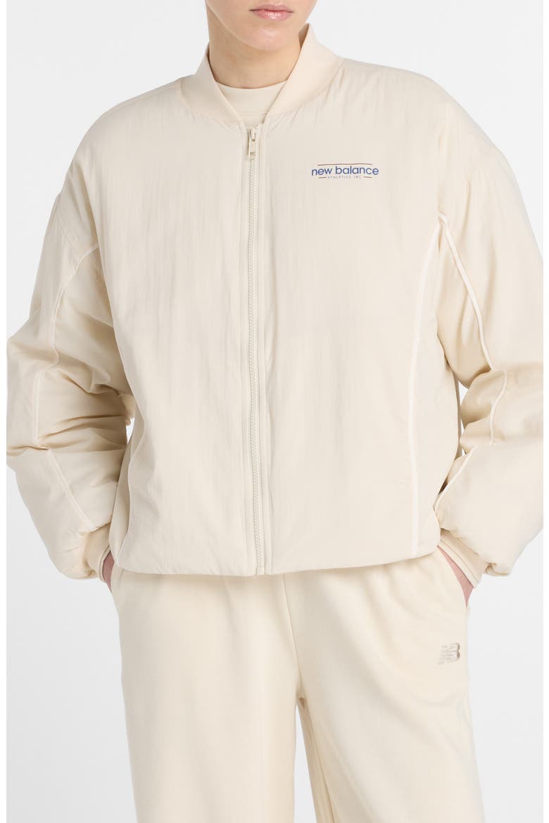 Reimagined Woven Bomber Jacket, Main, color, BEIGE