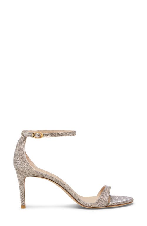 Stuart Weitzman Woman Sandals Platinum Size 5.5 Textile Fibers In Poudre