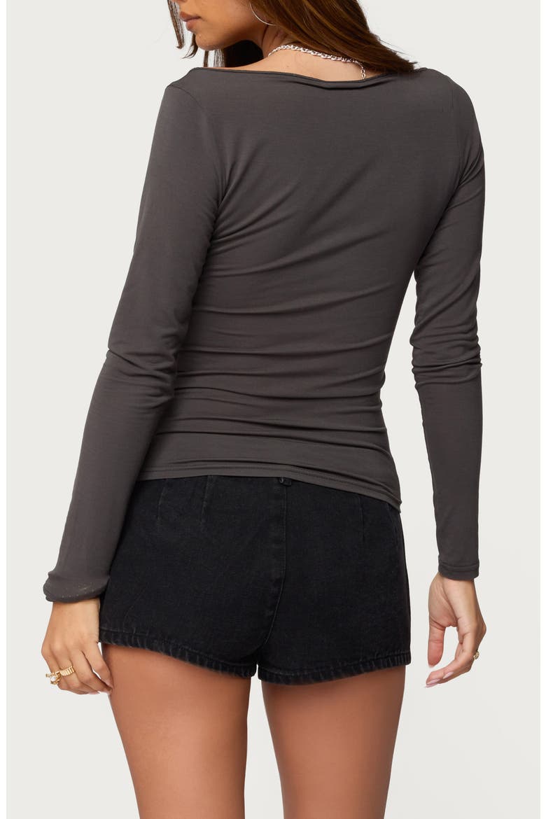 Alefa Scoop Neck Long Sleeve T-Shirt, Alternate, color, GRAY