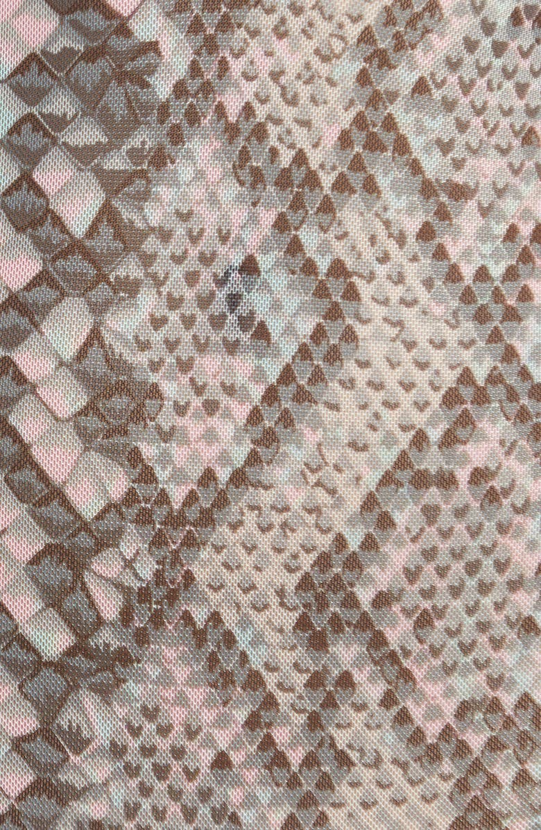 Hauty Snake Charmer Print Mesh Underwire Teddy, Alternate, color, Gray