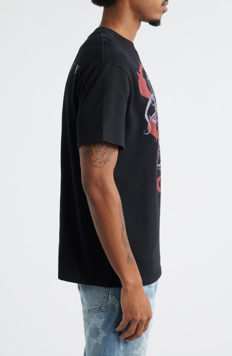 MEMORY LANE Medusa Cries Oversize Crystal Embellished Graphic T-Shirt, Alternate, color, Vintage Black