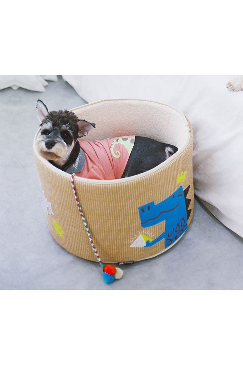 Touchcat 'Claw-ver Nest' Rounded Scratching Cat Bed with Teaser Toy, Alternate, color, NONE