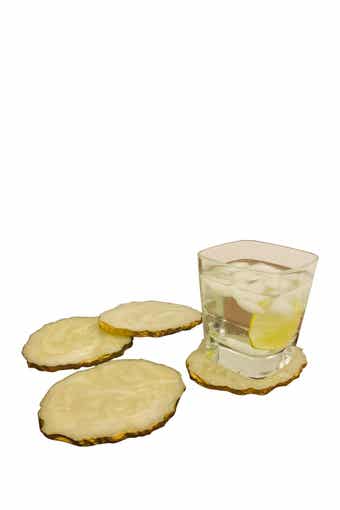 Ivory Resin Coasters - Set of 4