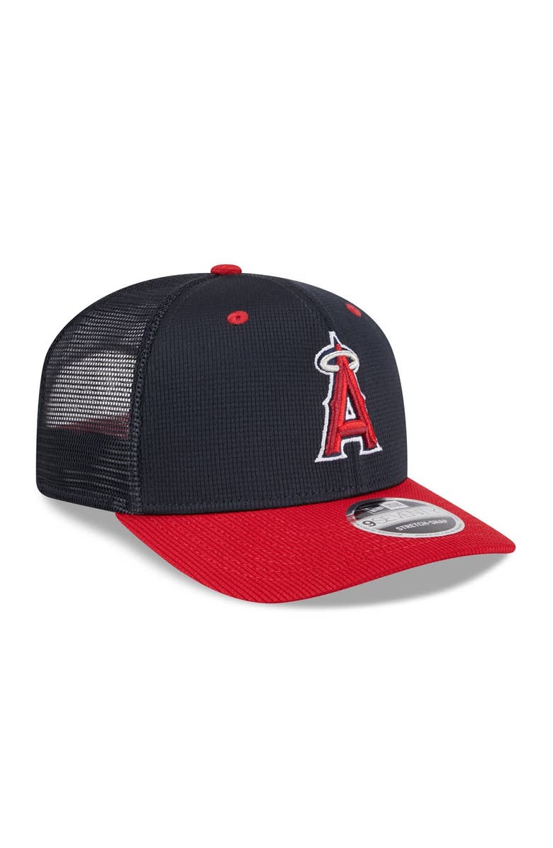 New Era Men's New Era  Navy/Red Los Angeles Angels 2025 Batting Practice 9SEVENTY Stretch-Snap Trucker Hat, Alternate, color, 
