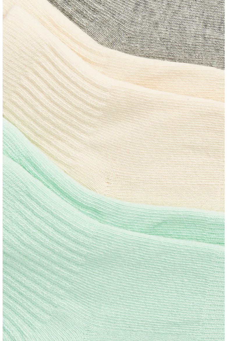 3-Pack Ankle Socks, Alternate, color, IVORY- GREEN SCREEN