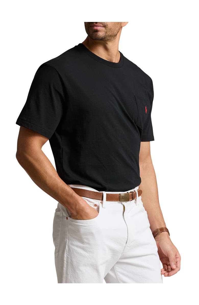 Polo Ralph Lauren Big & Tall Classic Fit Jersey Crewneck Pocket Tee, Main, color, Black