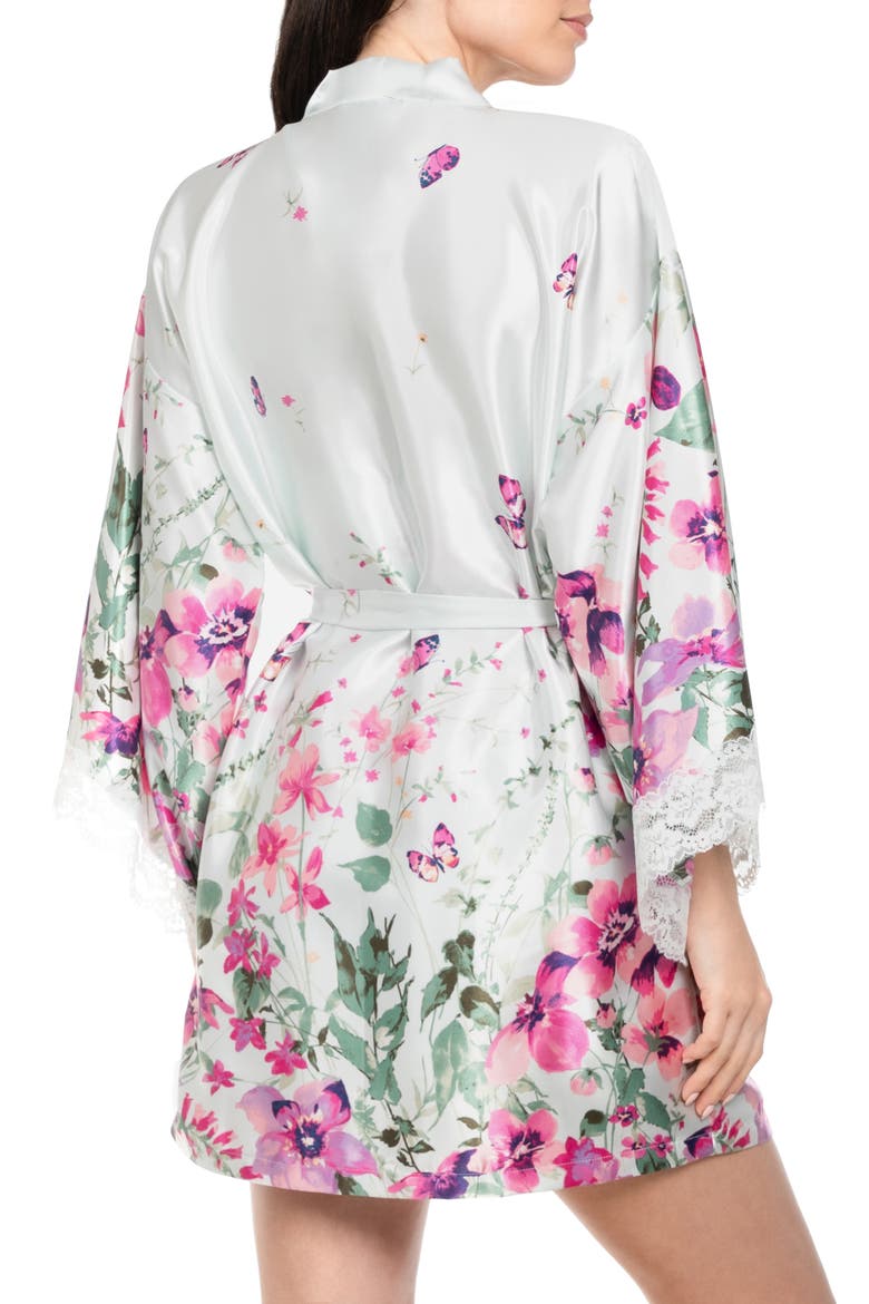 Lena Border Print Satin Wrap, Alternate, color, PALE SAGE