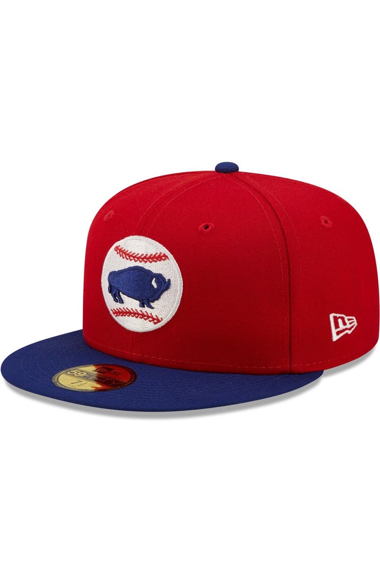 New Era Men's New Era Red Buffalo Bisons Authentic Collection 59FIFTY Fitted Hat, Main, color, Red