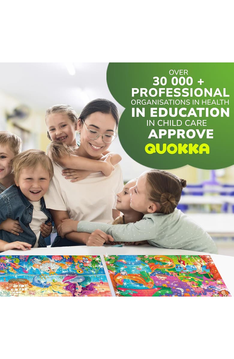 Quokka 4x60 Pcs Glitter Effect Puzzles for Kids, Alternate, color, Glitter Princesses