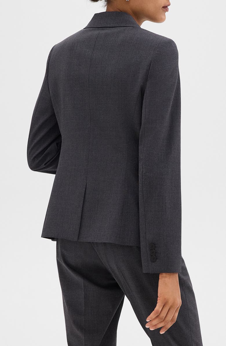 Theory Carissa Good Wool Blazer, Alternate, color, Charcoal Melange