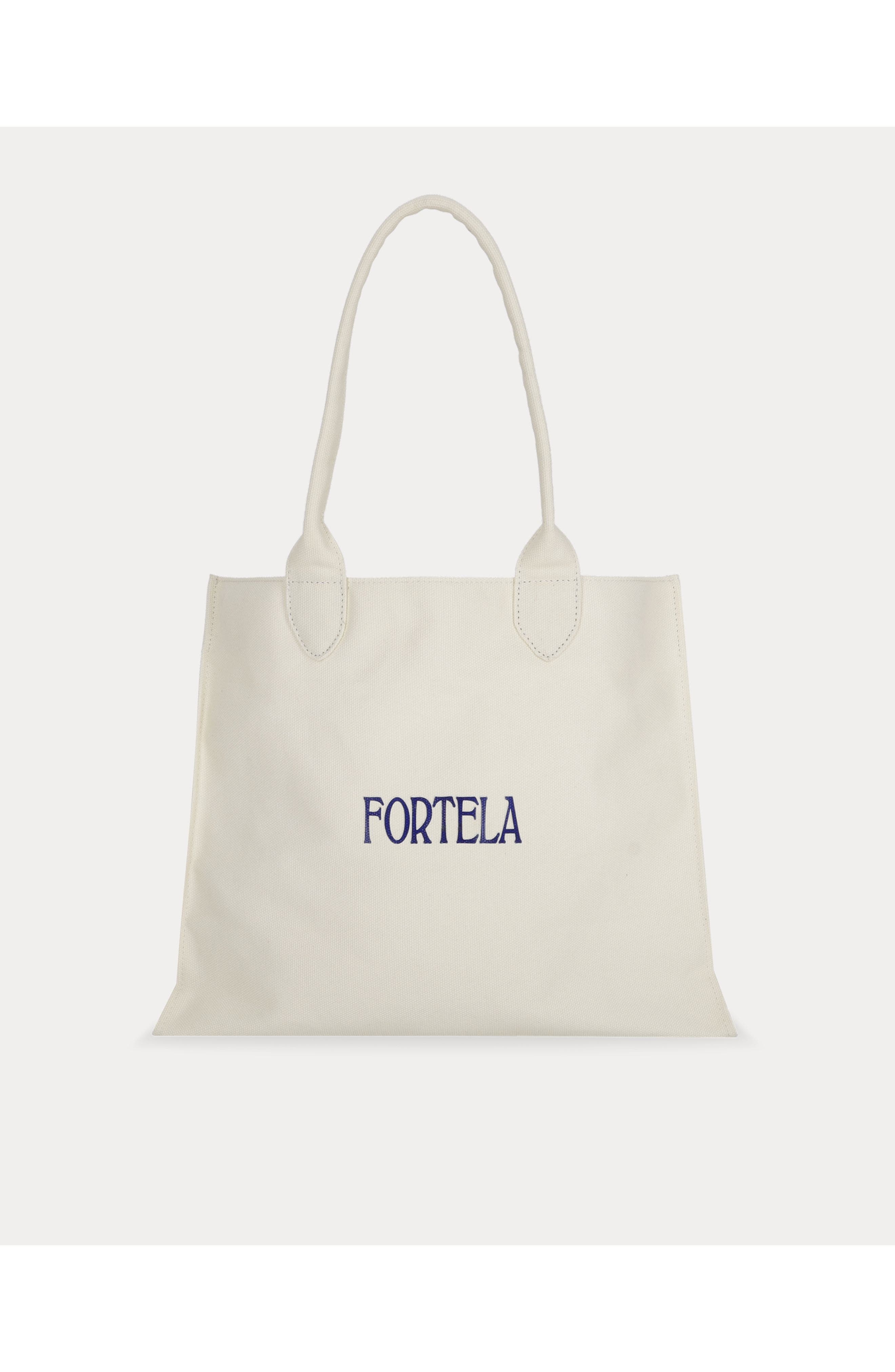 Fortela Rookbag Cotton Logo Handbag, Main, color, White