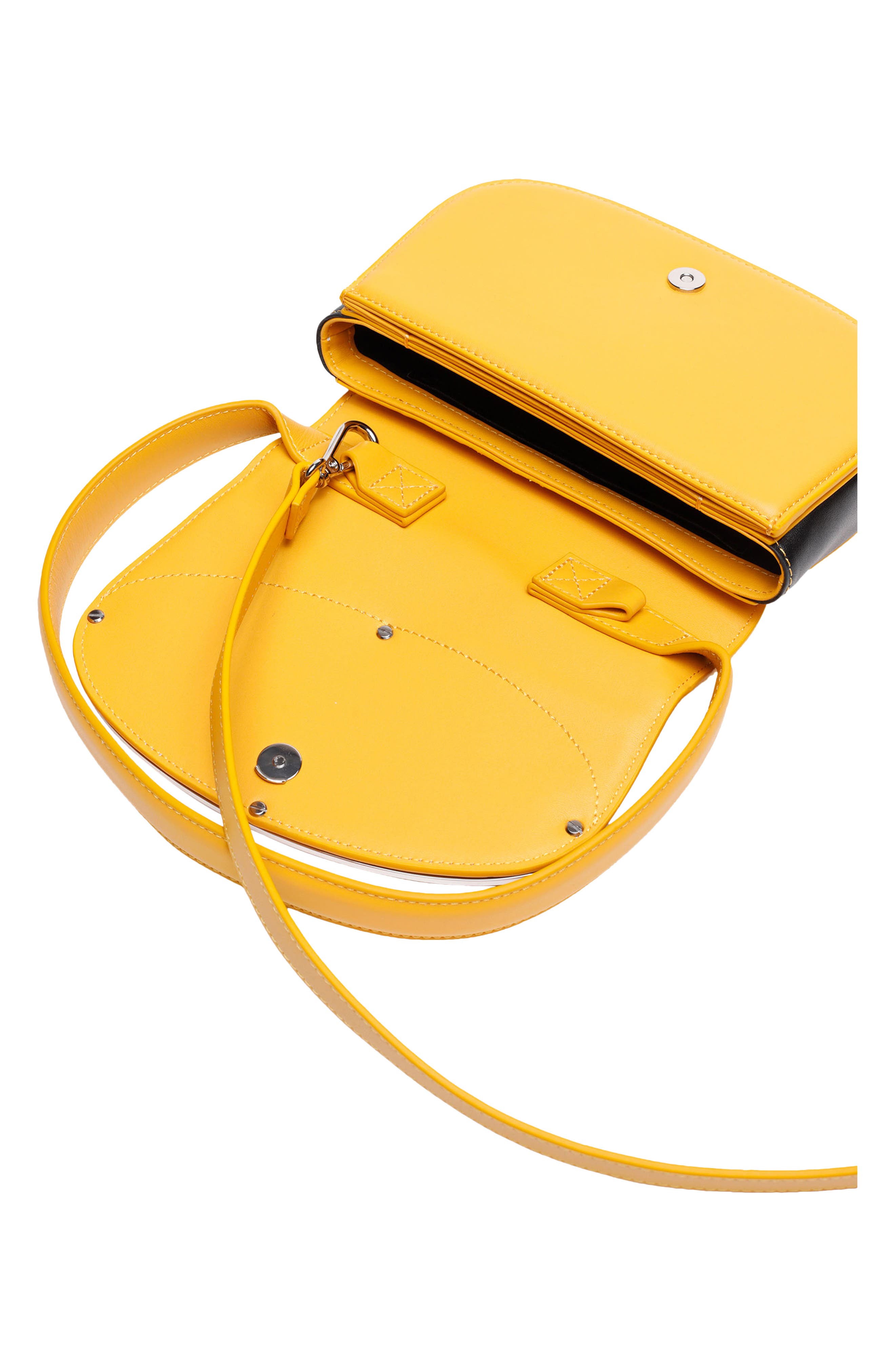 1DR Logo Leather Shoulder Bag, Alternate, color, GOLDEN/ YELLOW