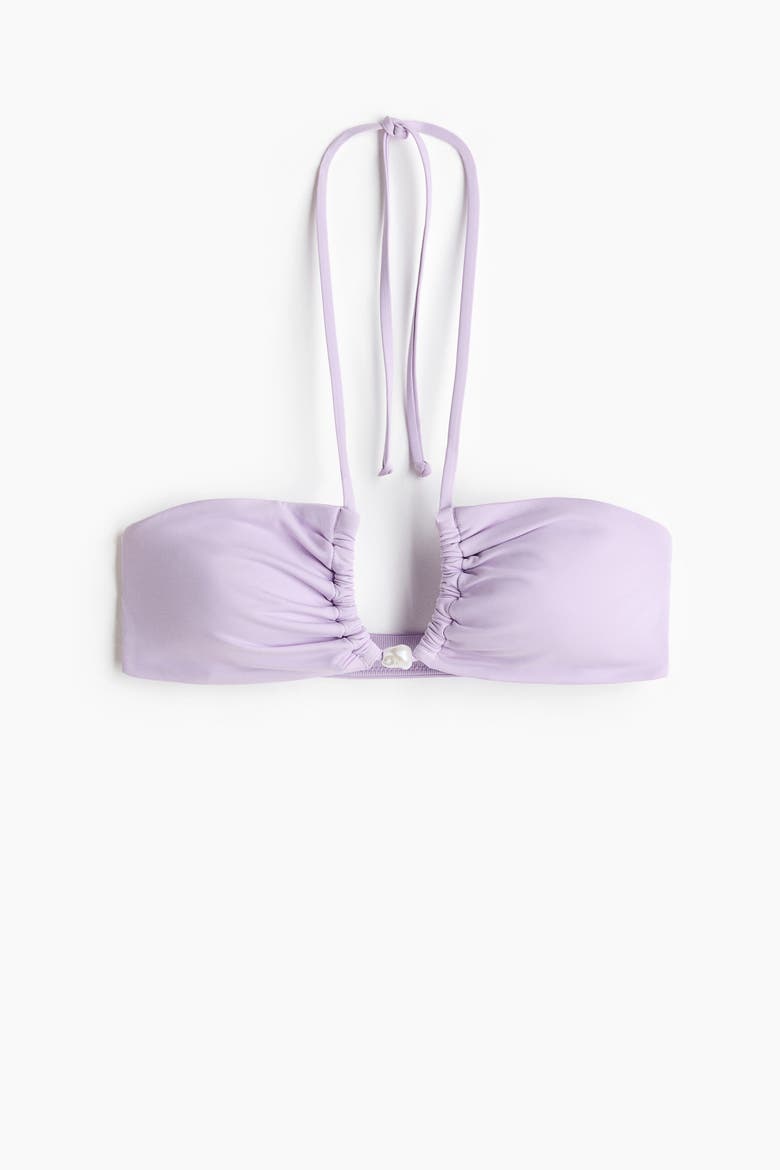 Padded Halterneck Bikini Top, Alternate, color, Light purple
