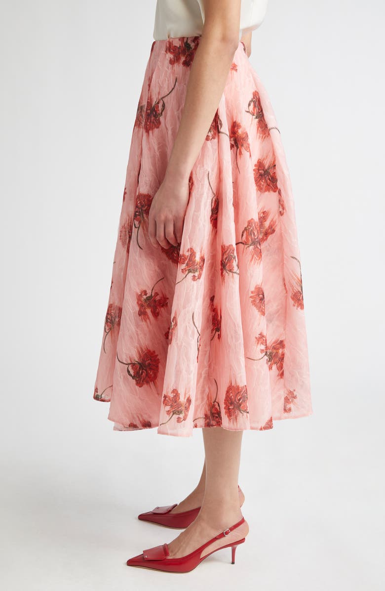 Emilia Wickstead Circeii Floral Textured Organza Circle Skirt, Alternate, color, 