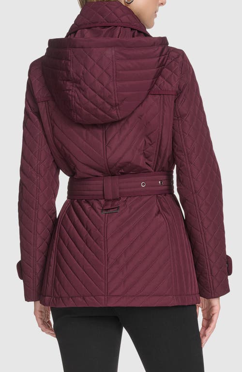 Andrew Marc Brinklee Water Resistant Quilted Jacket In Burgundy