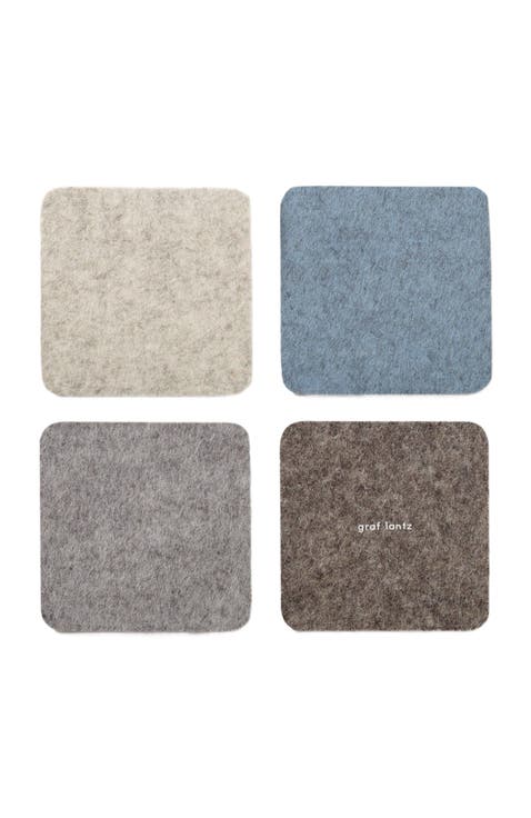 Bierfilzl Merino Wool Square Coaster Multi 4 Pack