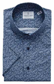 Emanuel Berg Modern Fit Floral Short Sleeve Stretch Poplin Sport Shirt
