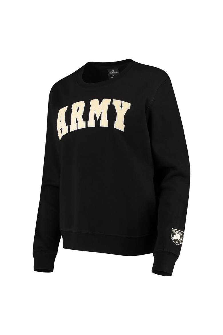 Women's Colosseum Black Army Black Knights Campanile Pullover Sweatshirt, Alternate, color, Black