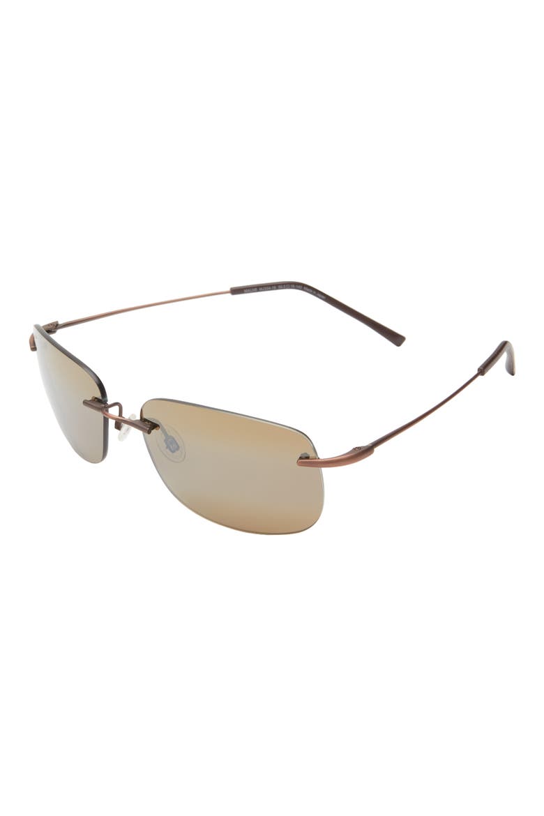 60mm Rimless Square Core Polarized Sunglasses, Alternate, color, COPPER COPPER BRONZE