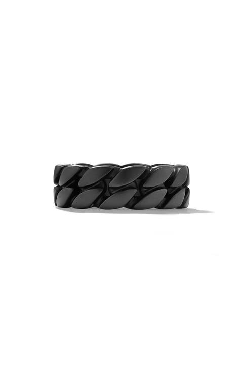 Black Titanium Curb Chain Ring