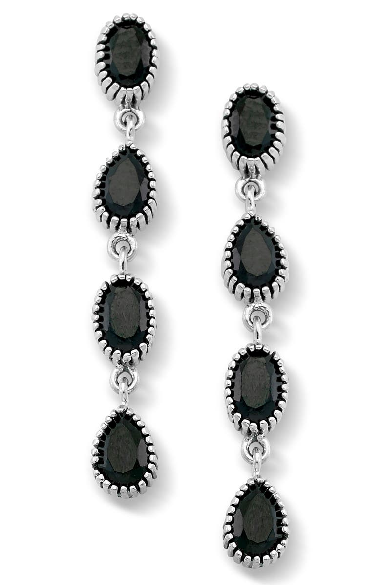SAMUEL B. Sterling Silver Black Spinel Drop Earrings, Main, color, Black